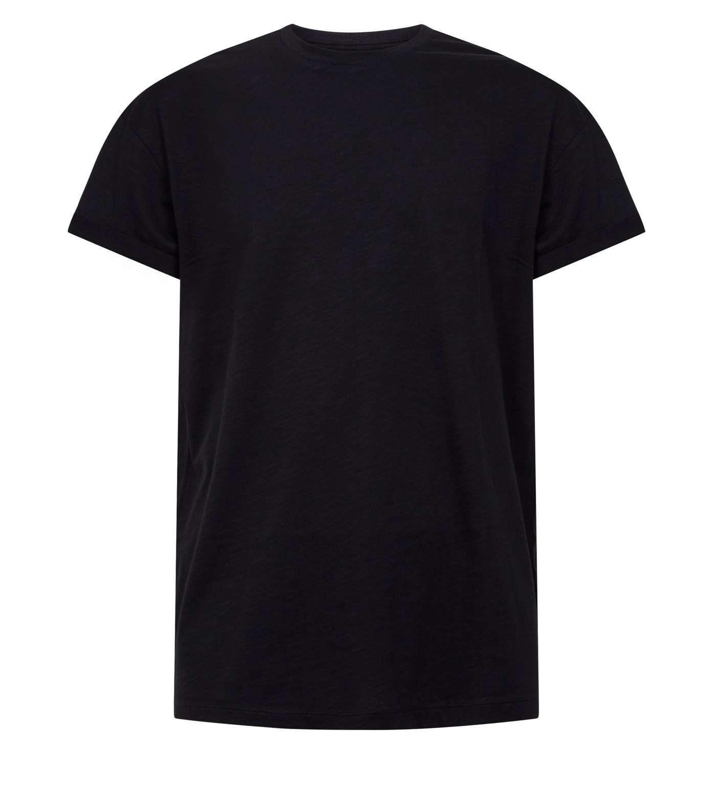 Black Rolled Sleeve T-Shirt Image 4