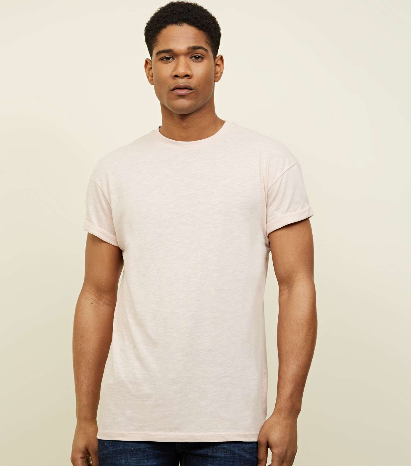 Pink Rolled Sleeve T-Shirt