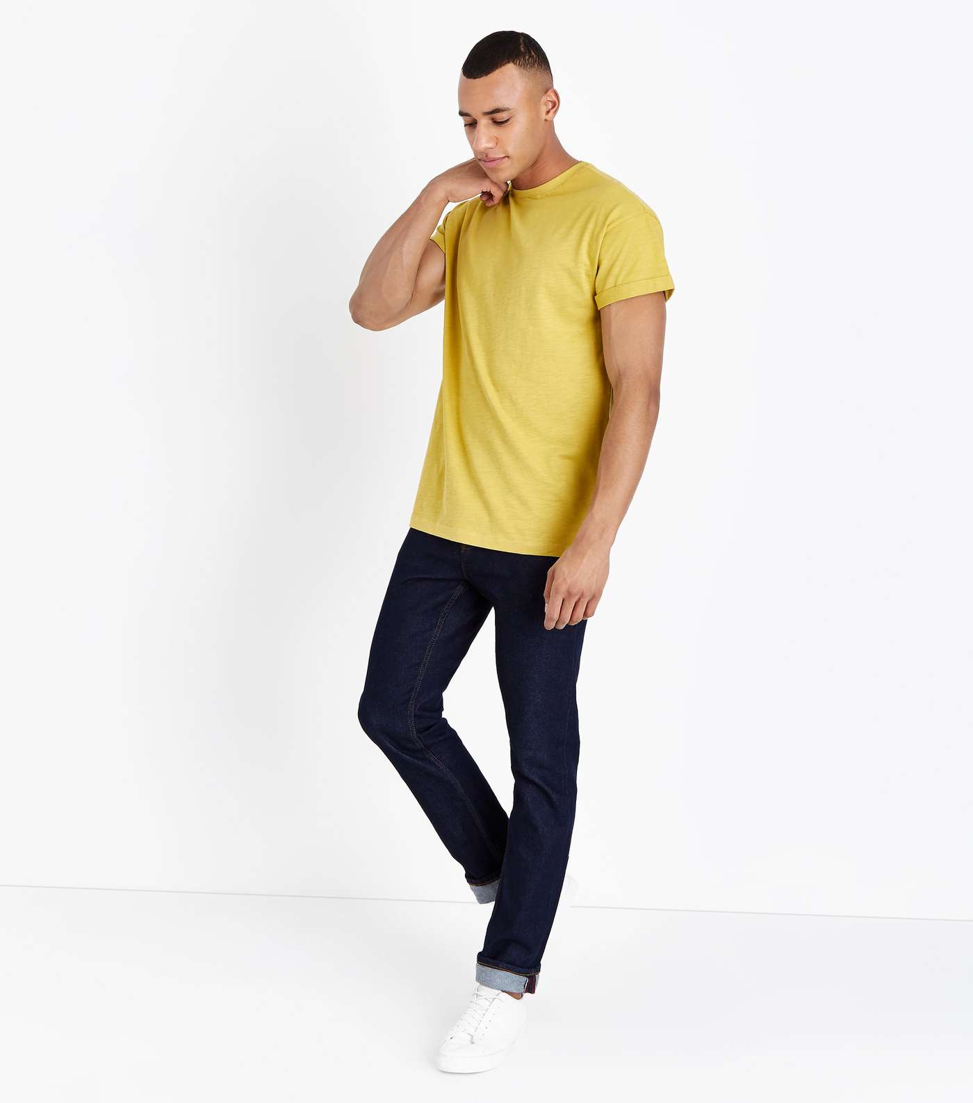 Mustard Yellow Rolled Sleeve T-Shirt
