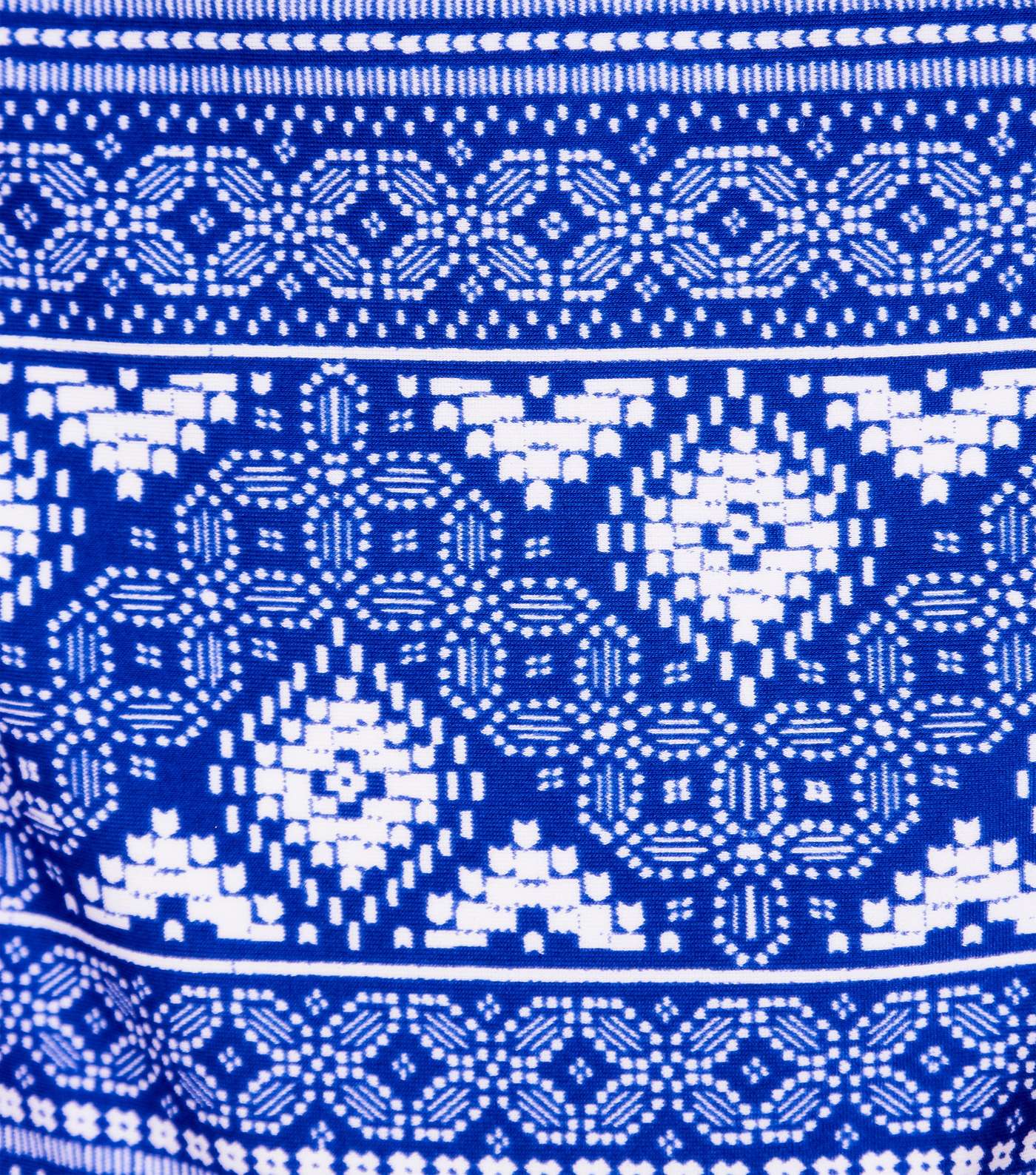 Blue Geometric Print Lattice Front Bikini Top Image 6