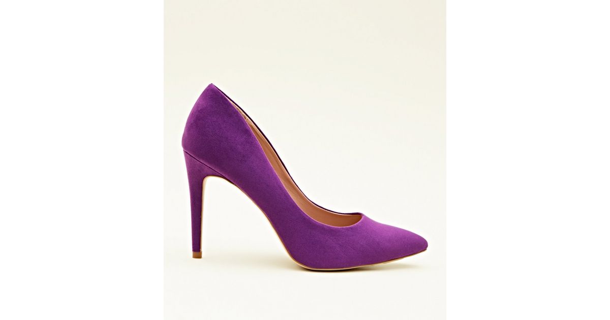 Purple Suedette Pointed Court Shoes New Look Purple Suedette Pointed Court Shoes New Look