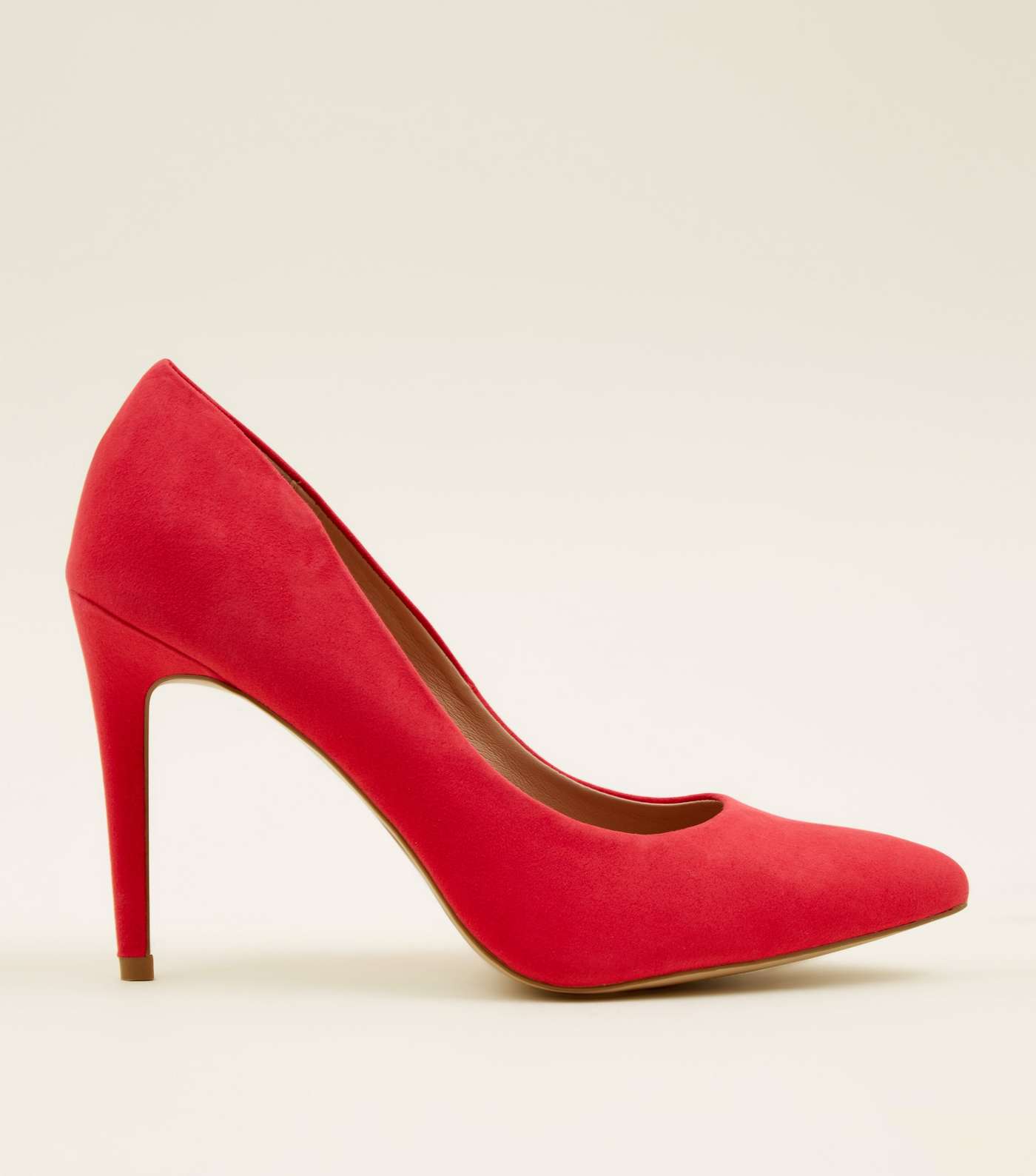 Deep Pink Suedette Pointed Court Shoes