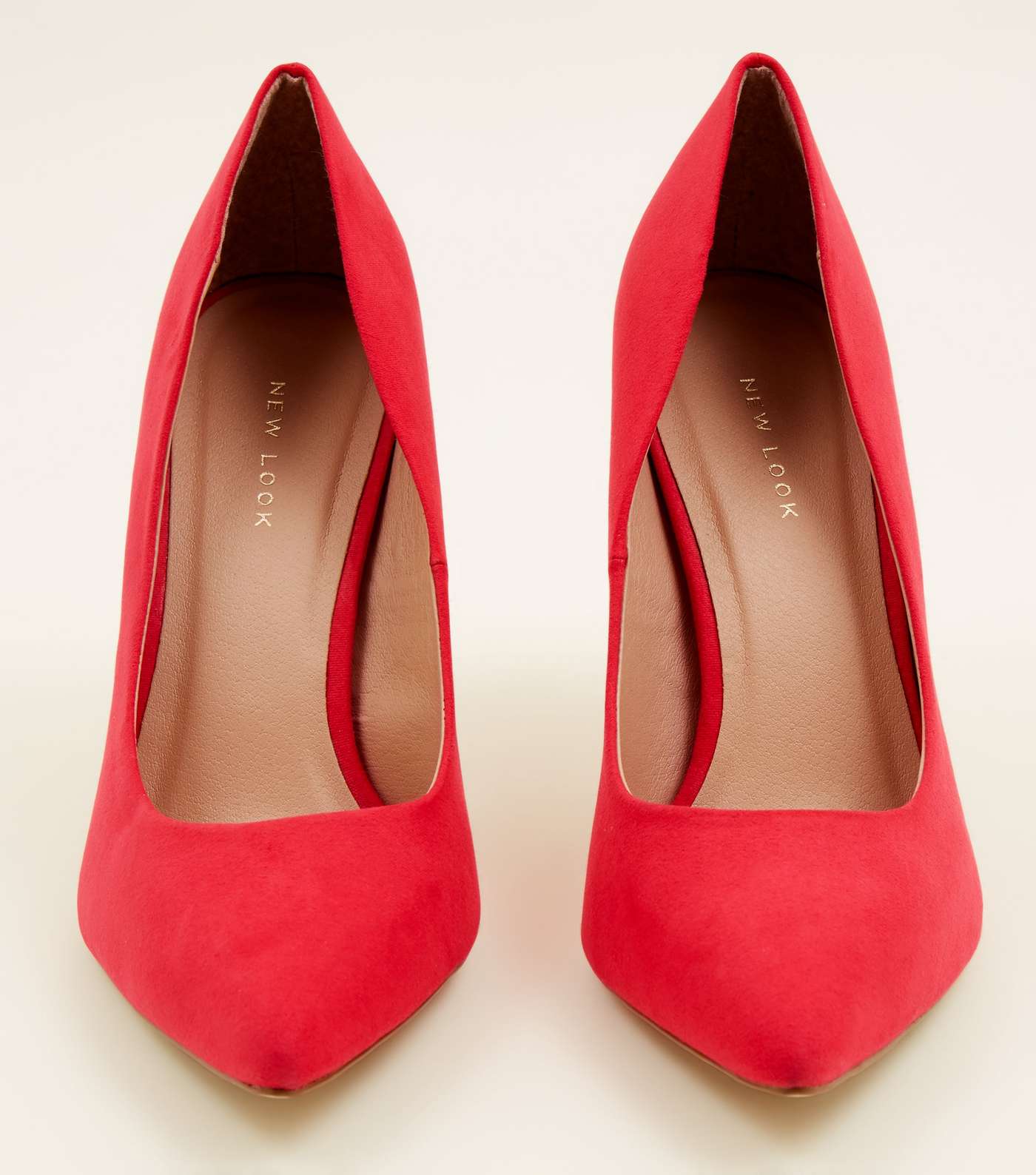 Deep Pink Suedette Pointed Court Shoes Image 3