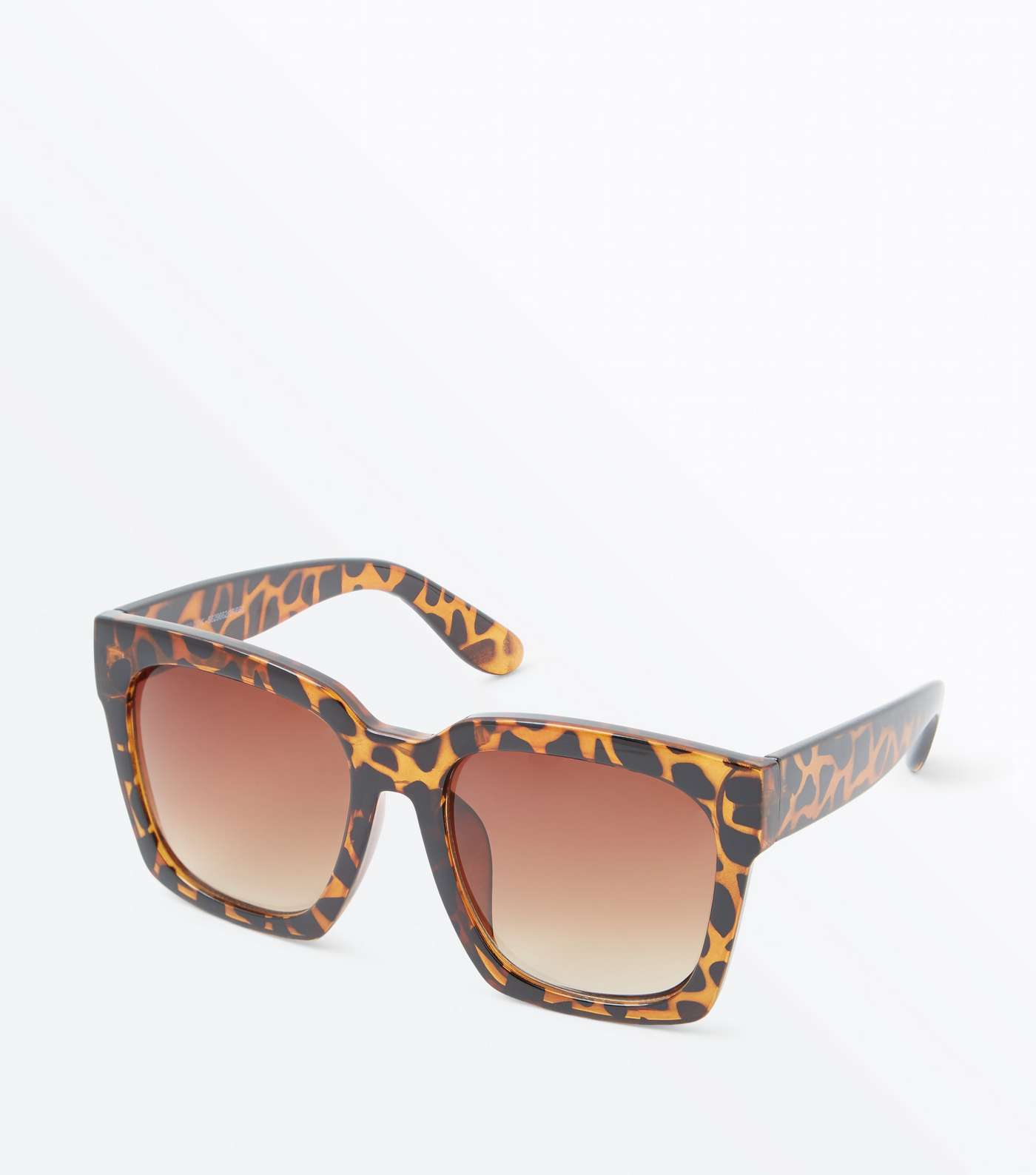 Dark Brown Faux Tortoiseshell Square Frame Sunglasses