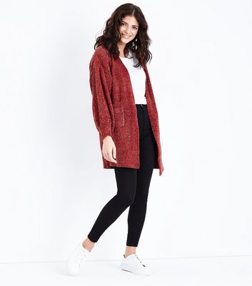 new look red cardigan