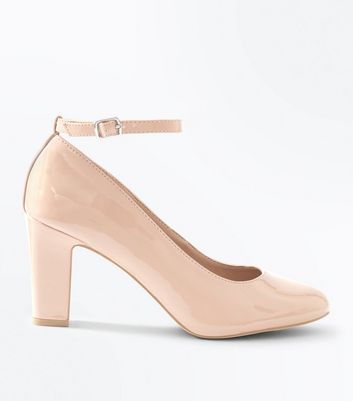 nude ankle strap court shoes