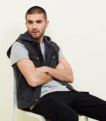 Men's sleeveless outlet denim jacket