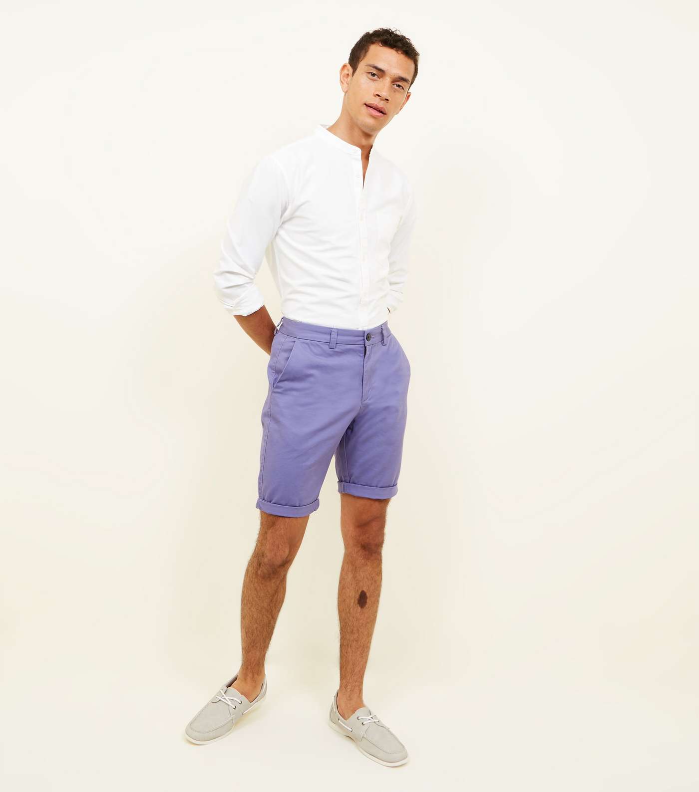 Dark Purple Chino Shorts Image 5