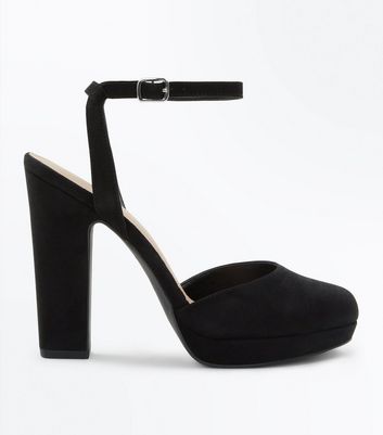 Black suedette two 2025 part platform courts