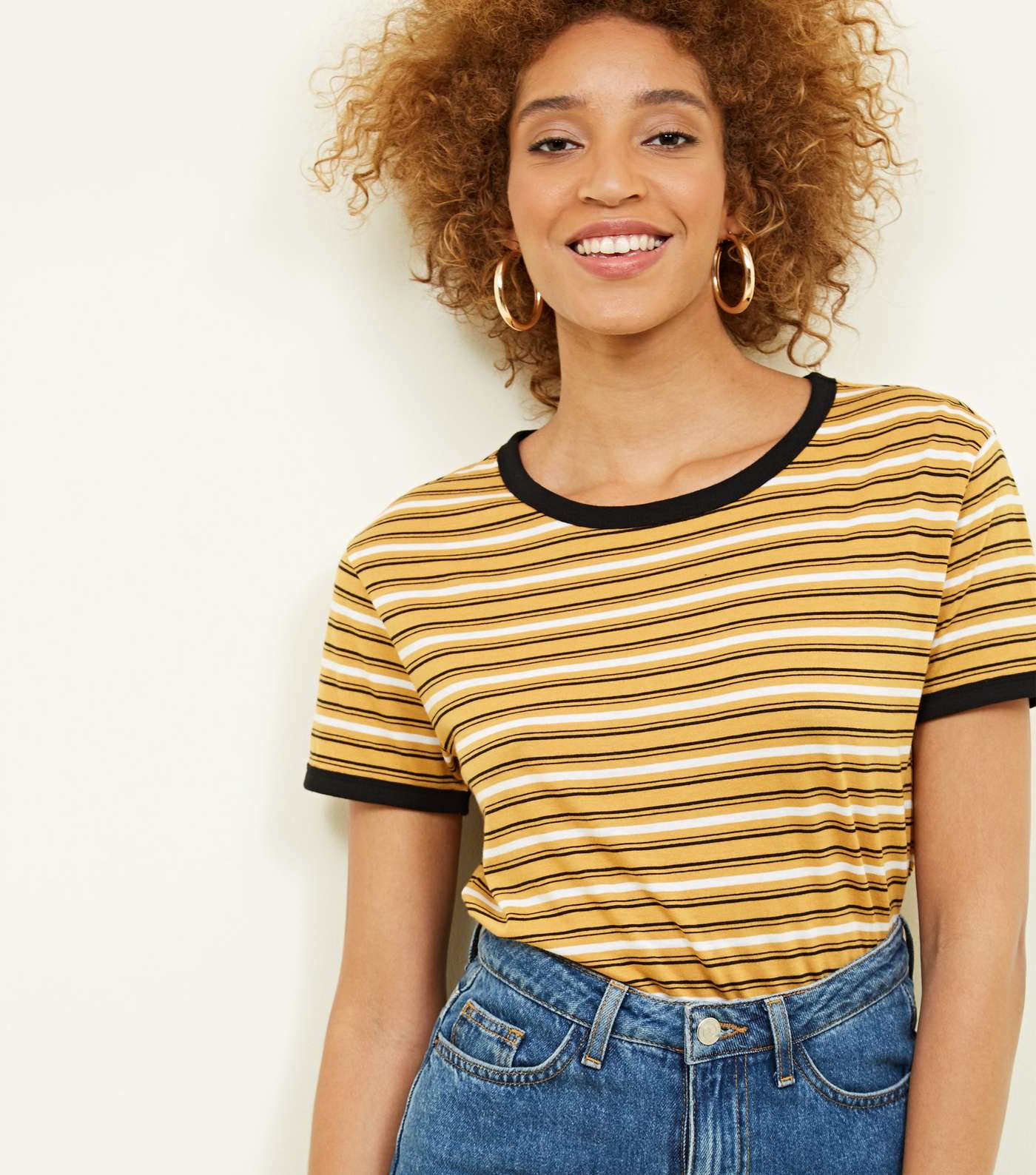 Yellow Stripe Ringer T-Shirt 