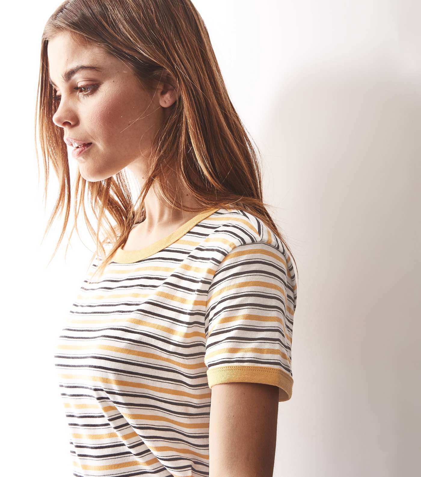 Yellow Stripe Ringer T-Shirt Image 5