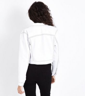 white denim jacket new look