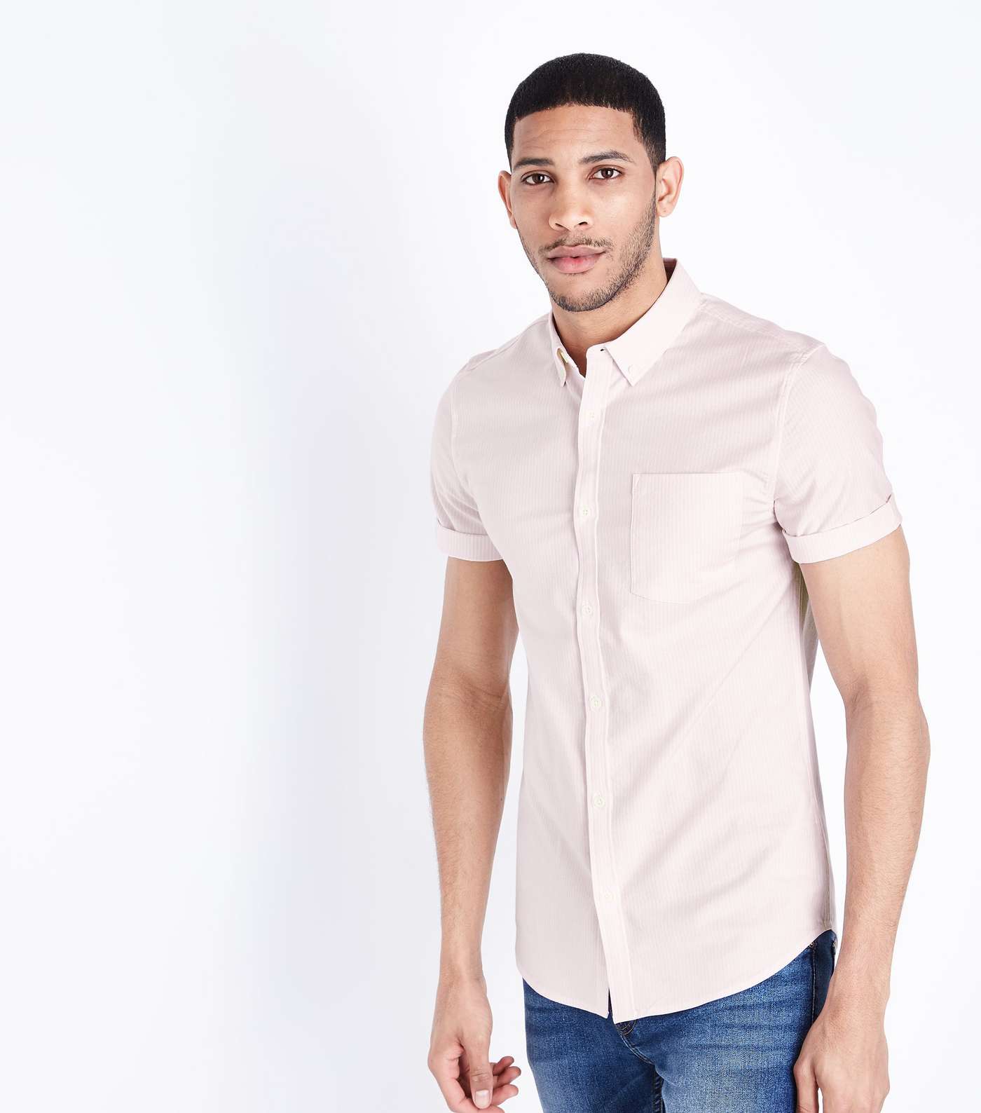 Pink Stripe Muscle Fit Oxford Shirt