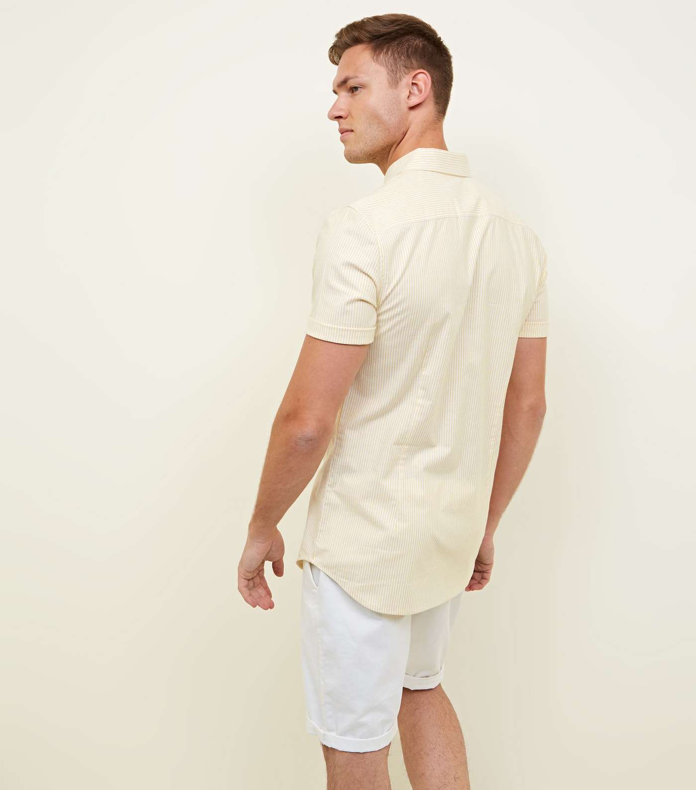 Yellow Stripe Muscle Fit Oxford Shirt Image 3