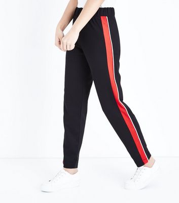 black straight leg joggers