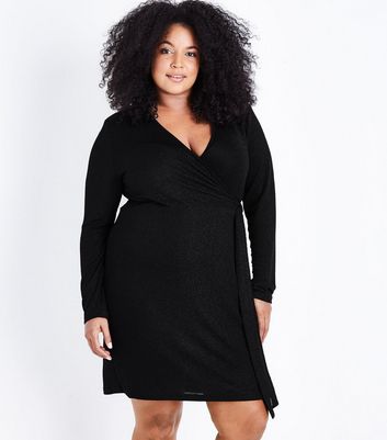 black wrap dress curve