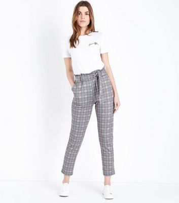 Check clearance paperbag trousers