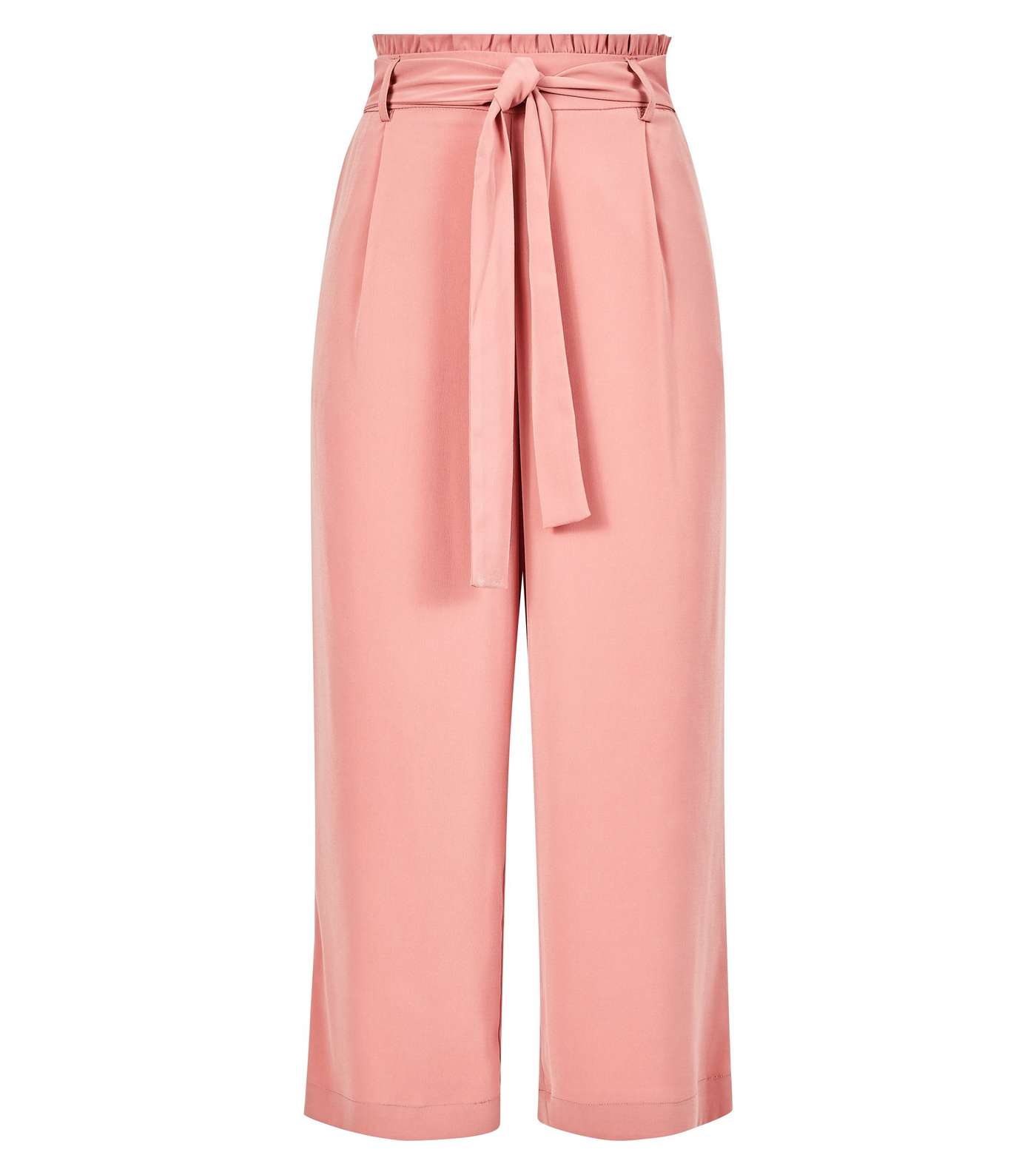 Coral Tie Waist Cropped Trousers Image 4