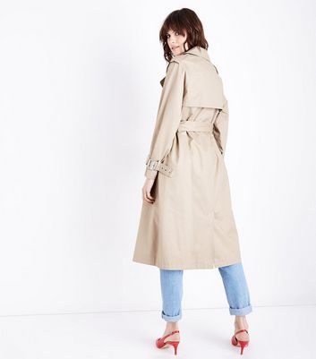 ganni double cotton trench