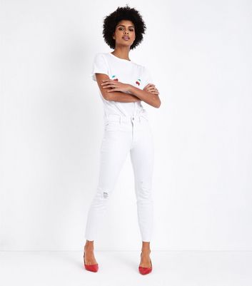 new look white ripped jeans