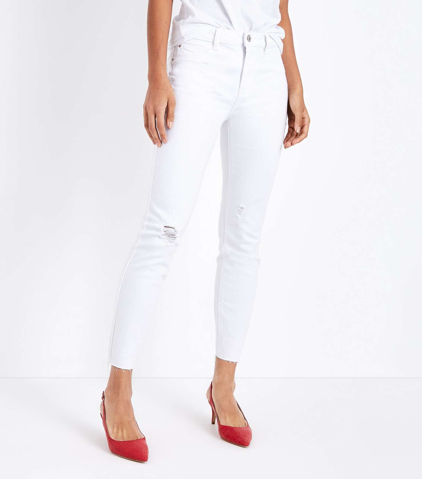 White Ripped Skinny Jenna Jeans Image 2