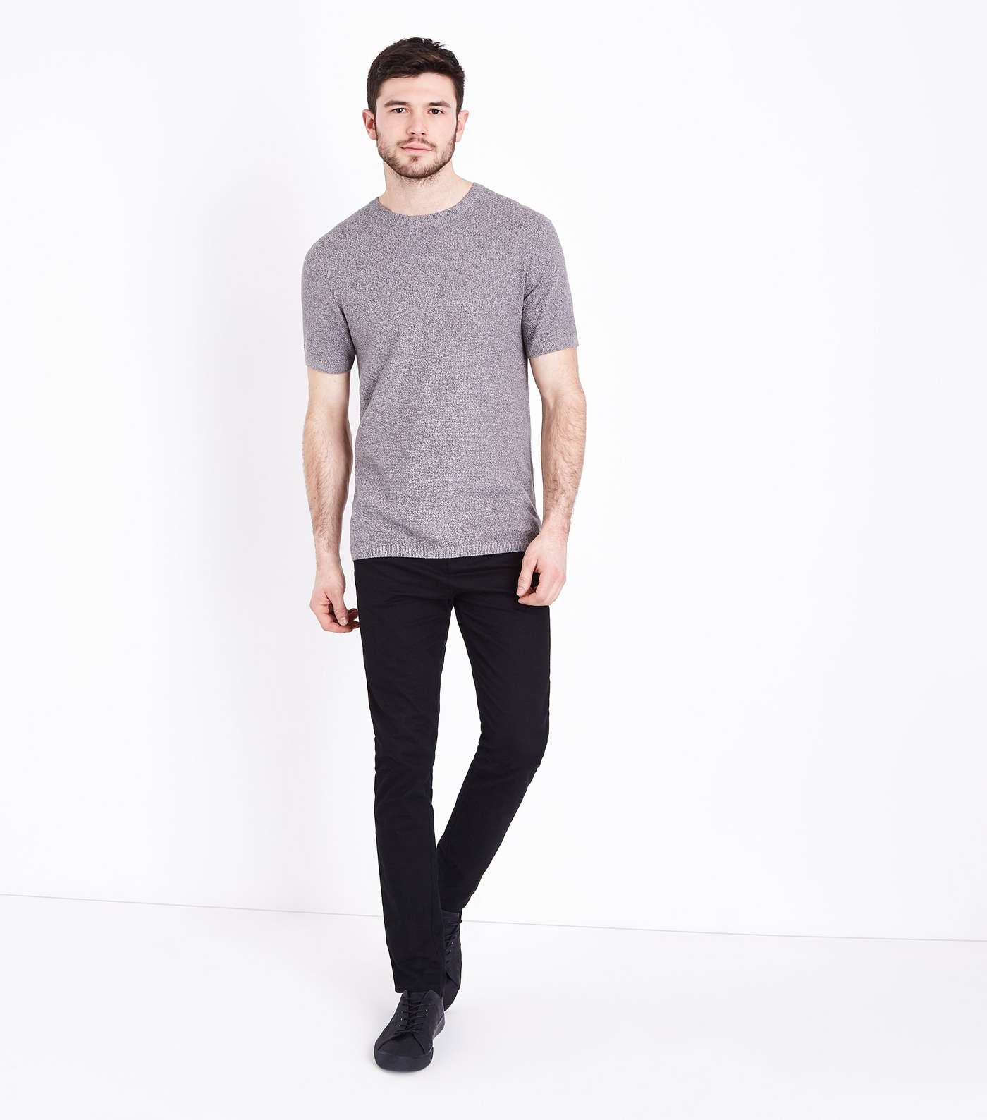 Grey Knit T-Shirt Image 2