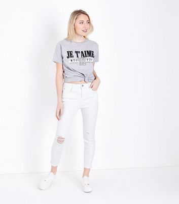 women's petite white skinny jeans