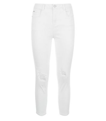 petite white ripped jeans