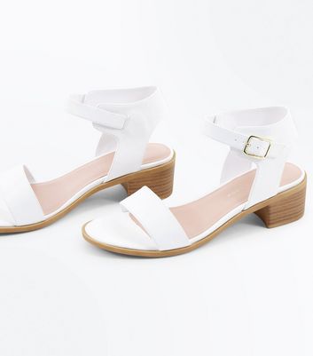 white block heel sandals new look