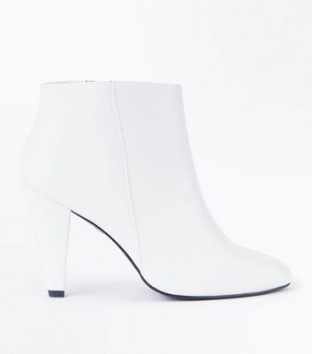 white ankle boots new look