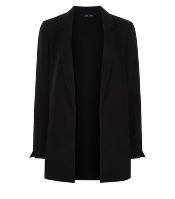 Crepe black long deals blazer new look