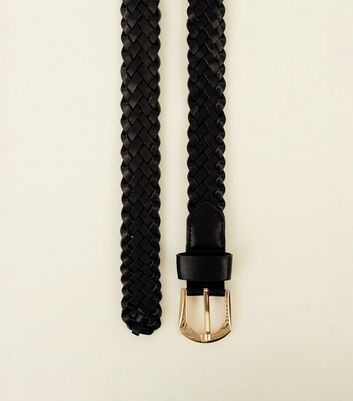 black plaited belt