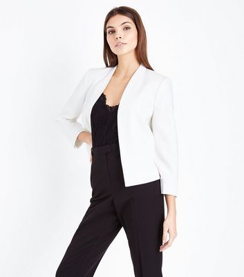 blazer court femme blanc