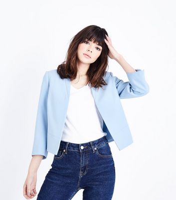 Pale blue store short jacket