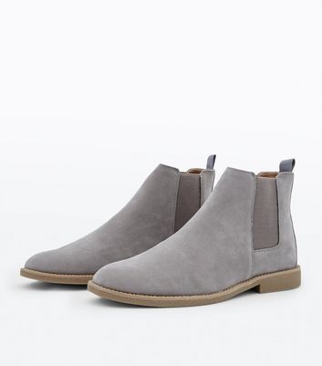 light suede chelsea boots