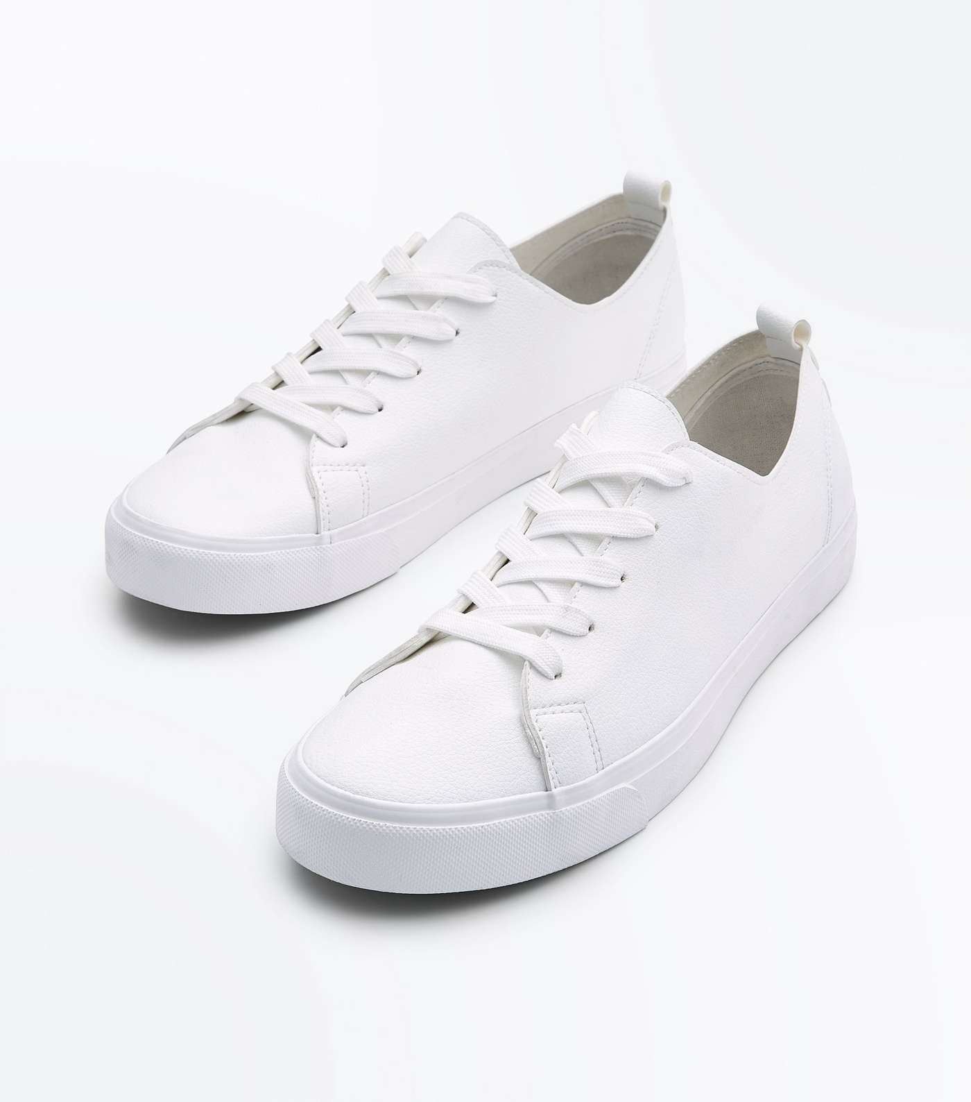 White Low Top Trainers Image 3