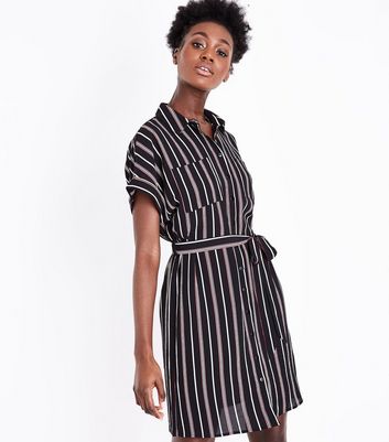 new look striped shirt dress