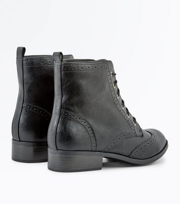 black lace up brogue boots