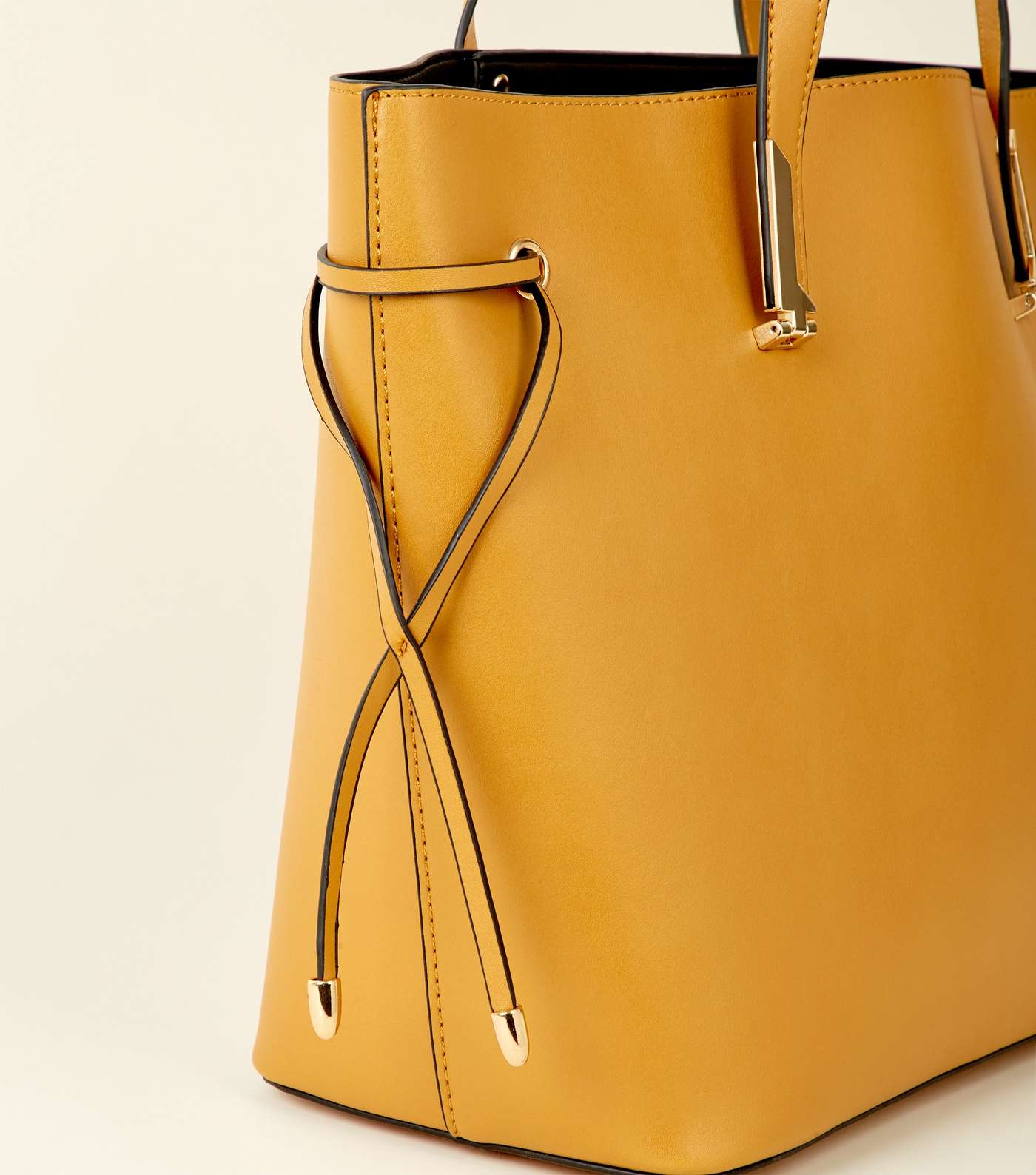 Mustard Tie Side Tote Bag  Image 3