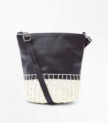 woven straw bucket bag