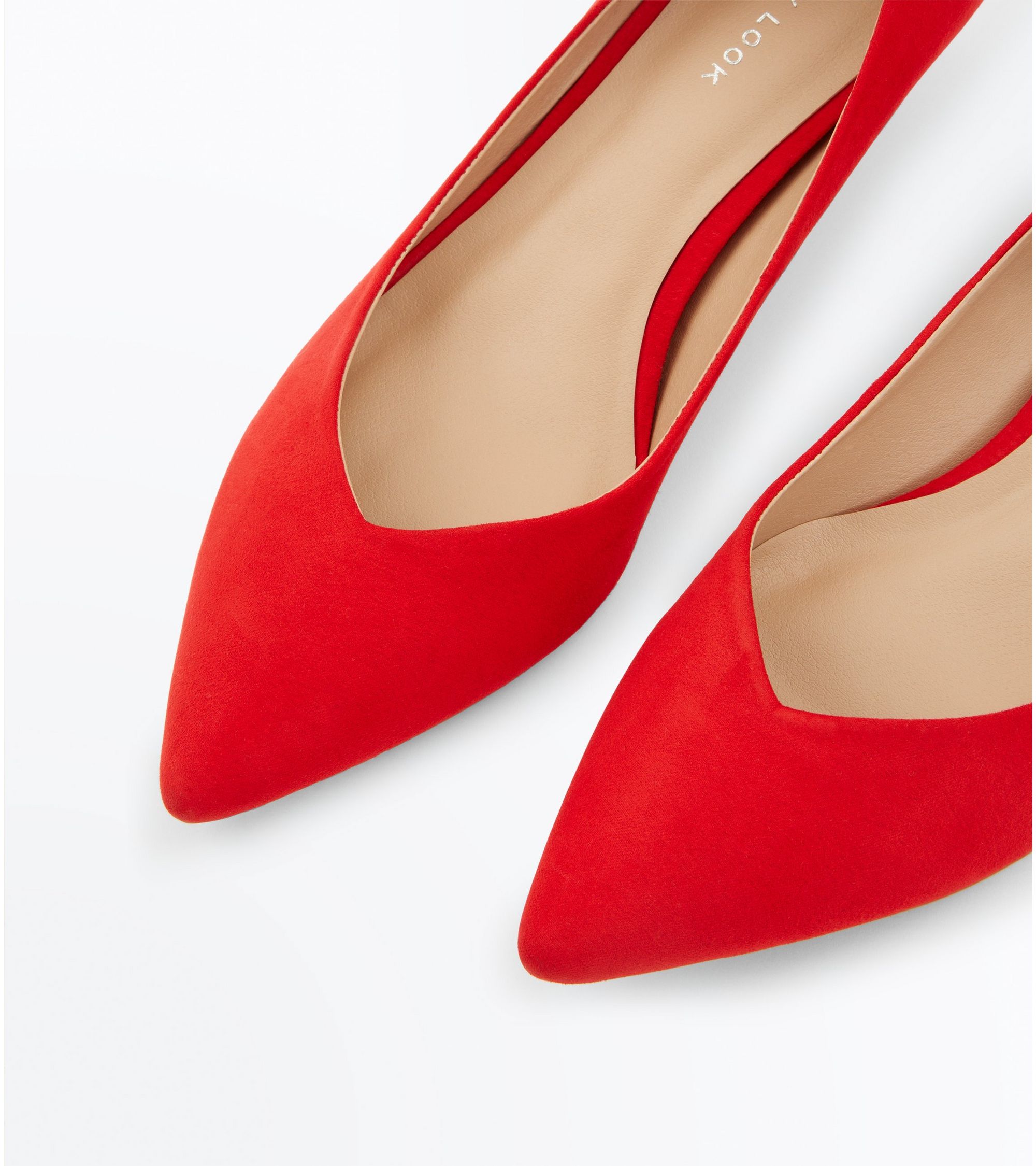 New Look Red Suedette V Front Pointed Kitten Heels at £17.99 | love the ...