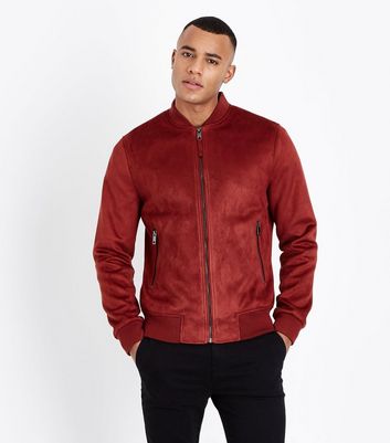 red suede bomber jacket