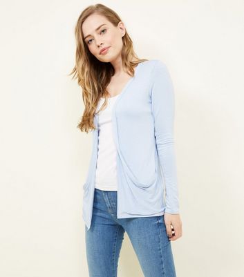 Pale Blue Jersey Longline Cardigan New Look