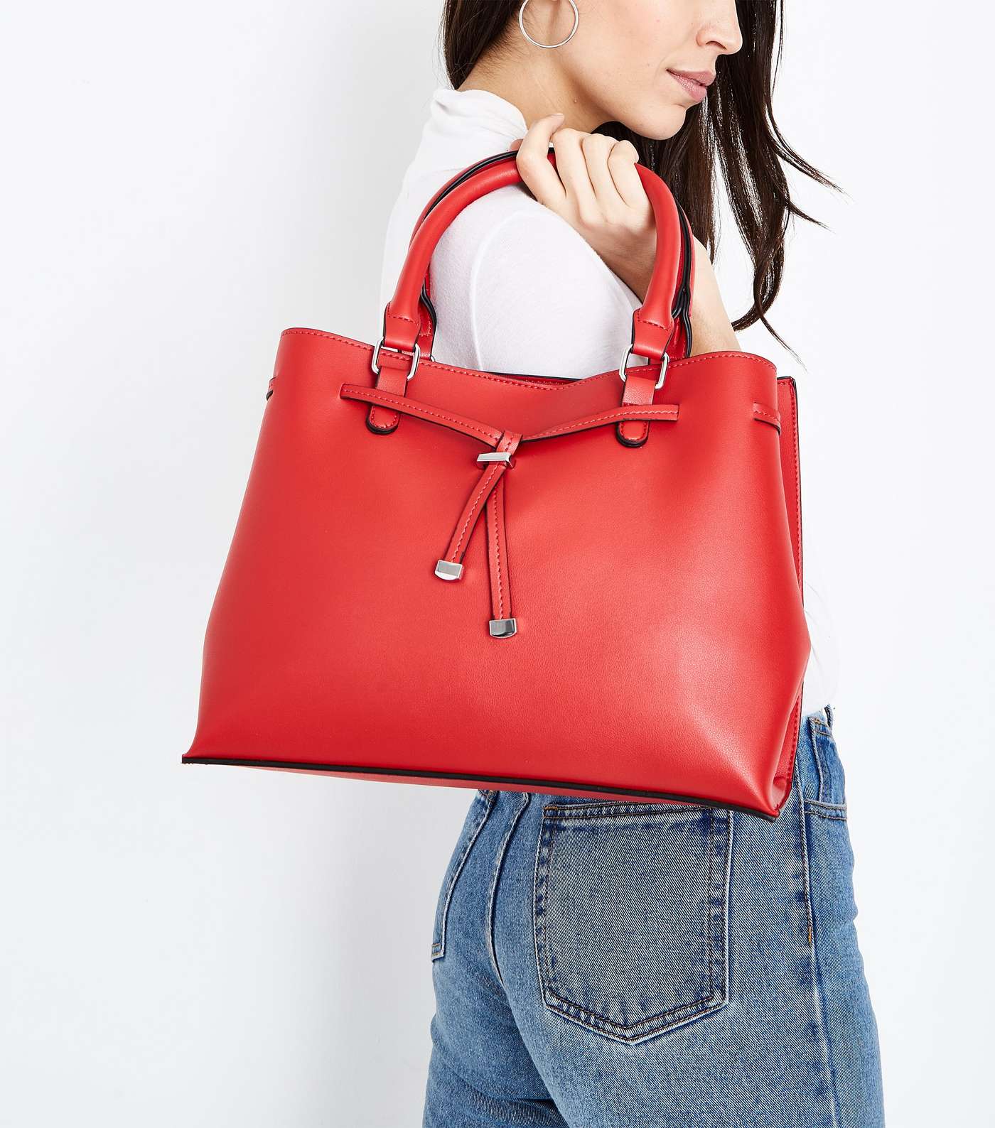 Red Toggle Front Tote Bag Image 2