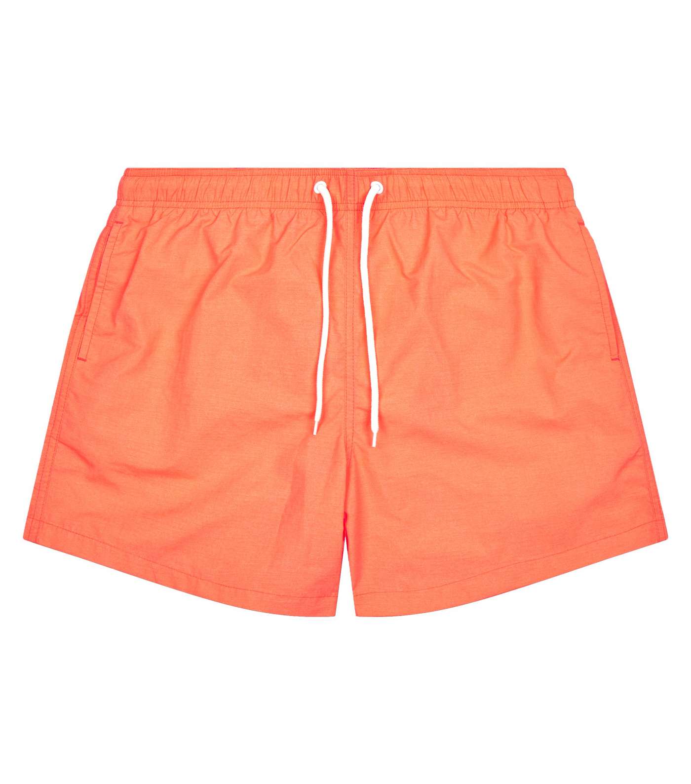 Neon Orange Drawstring Swim Shorts Image 4