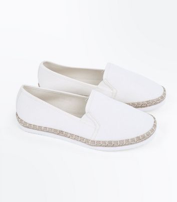 Womens white flat sales espadrilles