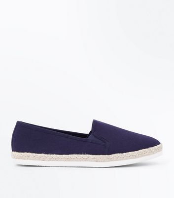 Navy Canvas Slip On Espadrilles | New Look