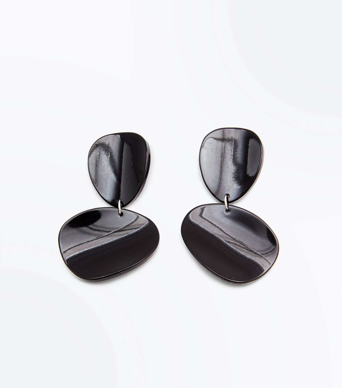 Black Pebble Drop Earrings 