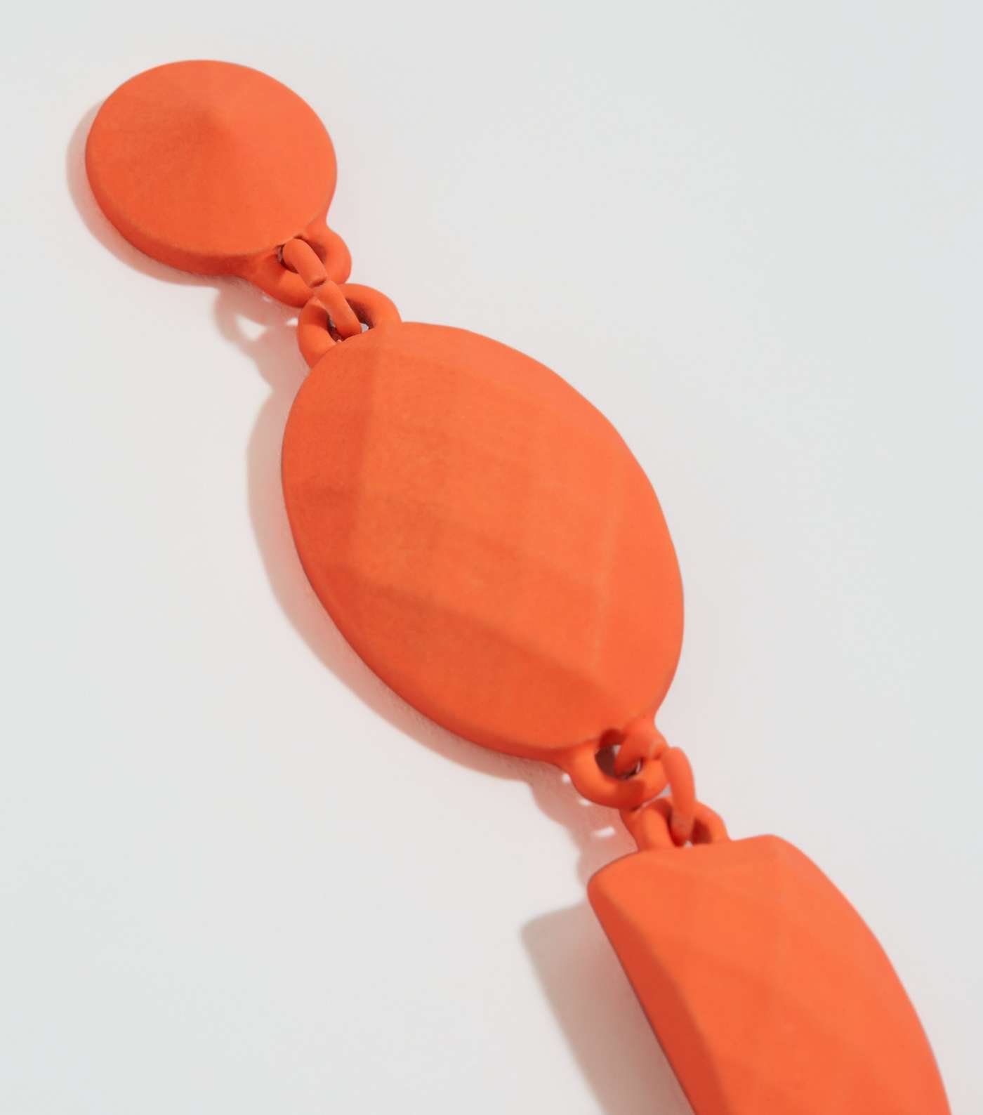 Bright Orange Neon Coated Stone Drop Earrings Image 3