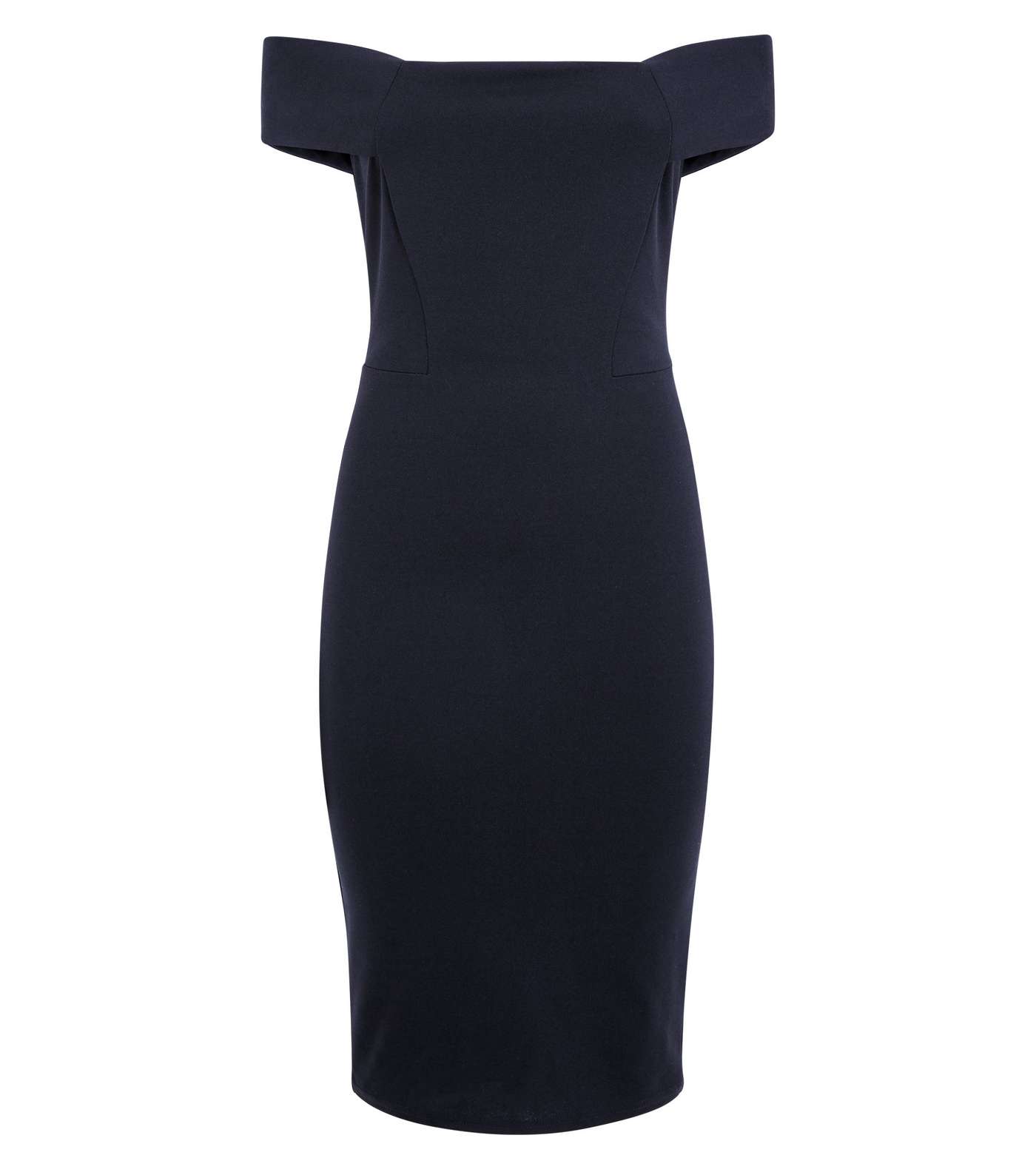 Black Bardot Scuba Midi Dress Image 4